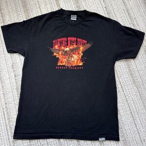 Broken Promises Men’s Size Large Graphic T Shirt Short Sleeve Black Cotton